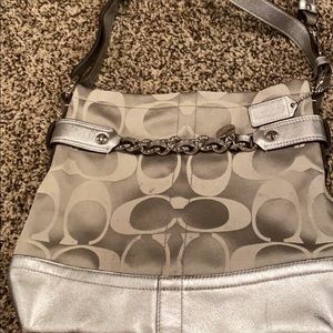 Silver shoulder bag coach